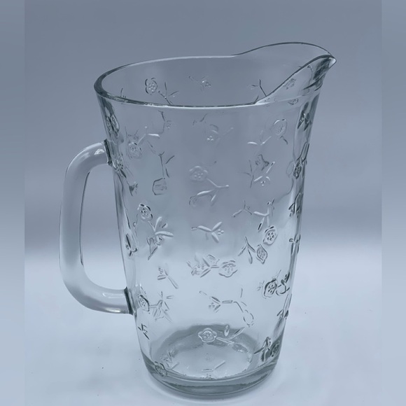 Anchor Hocking Other - VINTAGE Anchor Hocking Savannah Clear Glass 72oz Water Pitcher -Flower Rose.